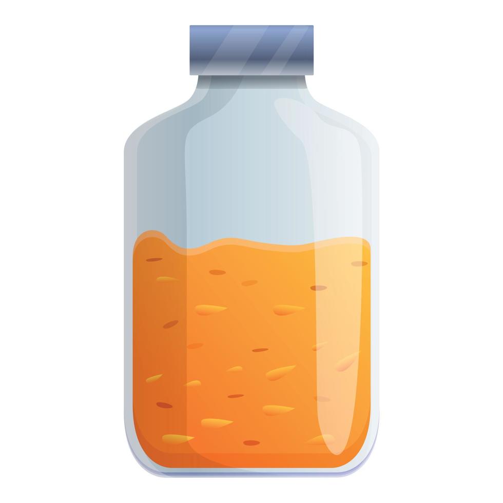 Muesli jar icon, cartoon style vector