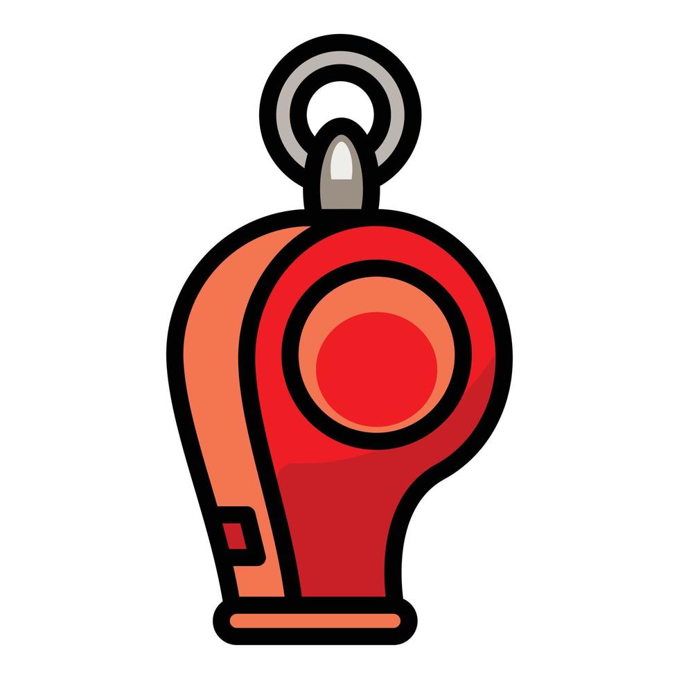 Red whistle icon, outline style vector