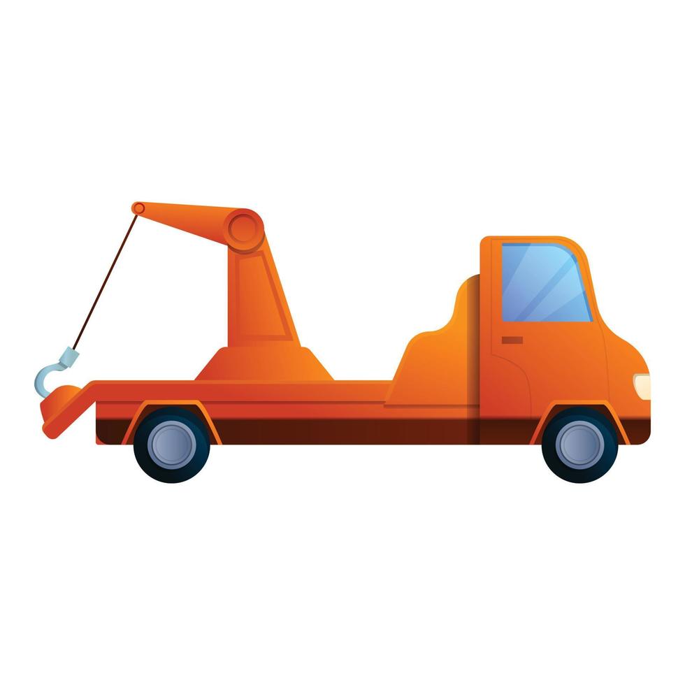 icono de camión de remolque de reparación, estilo de dibujos animados vector