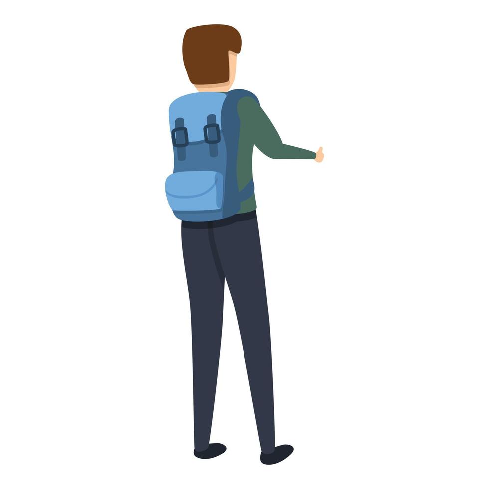 Hitchhiking catching icon, cartoon style vector
