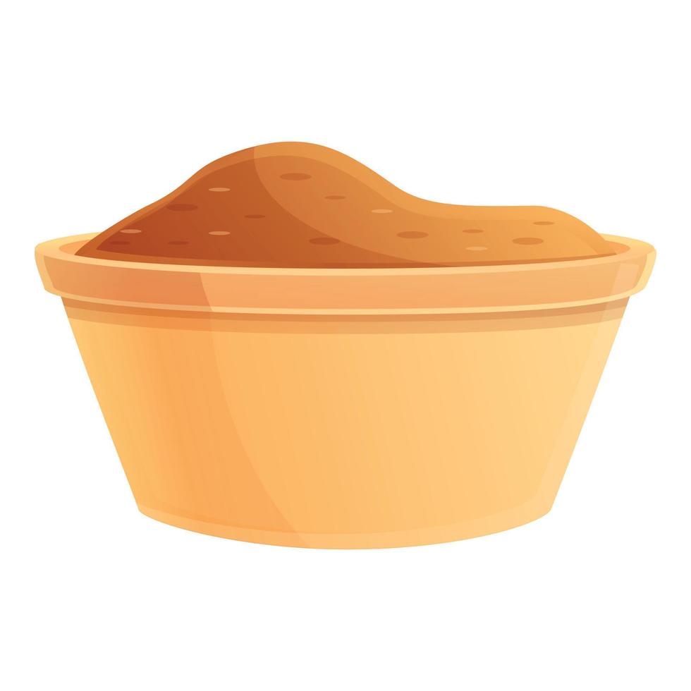 Brown sugar icon, cartoon style vector