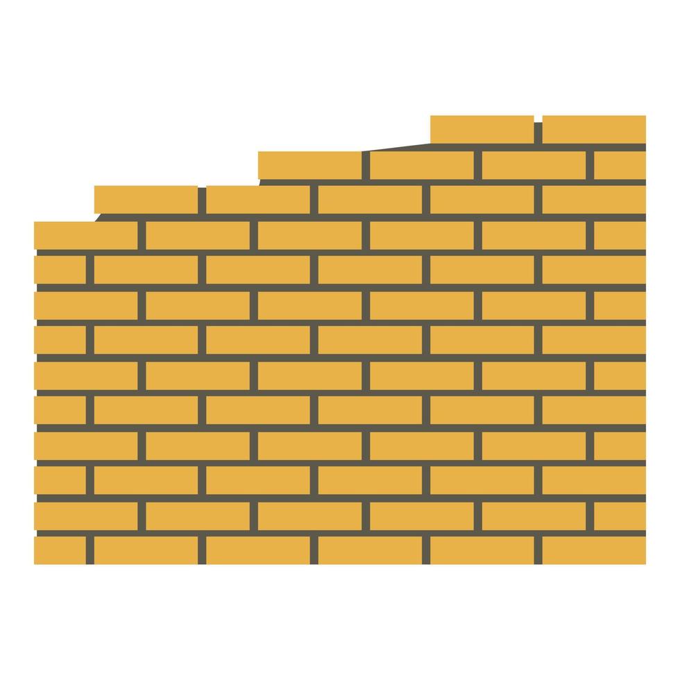 Brick wall icon, flat style vector