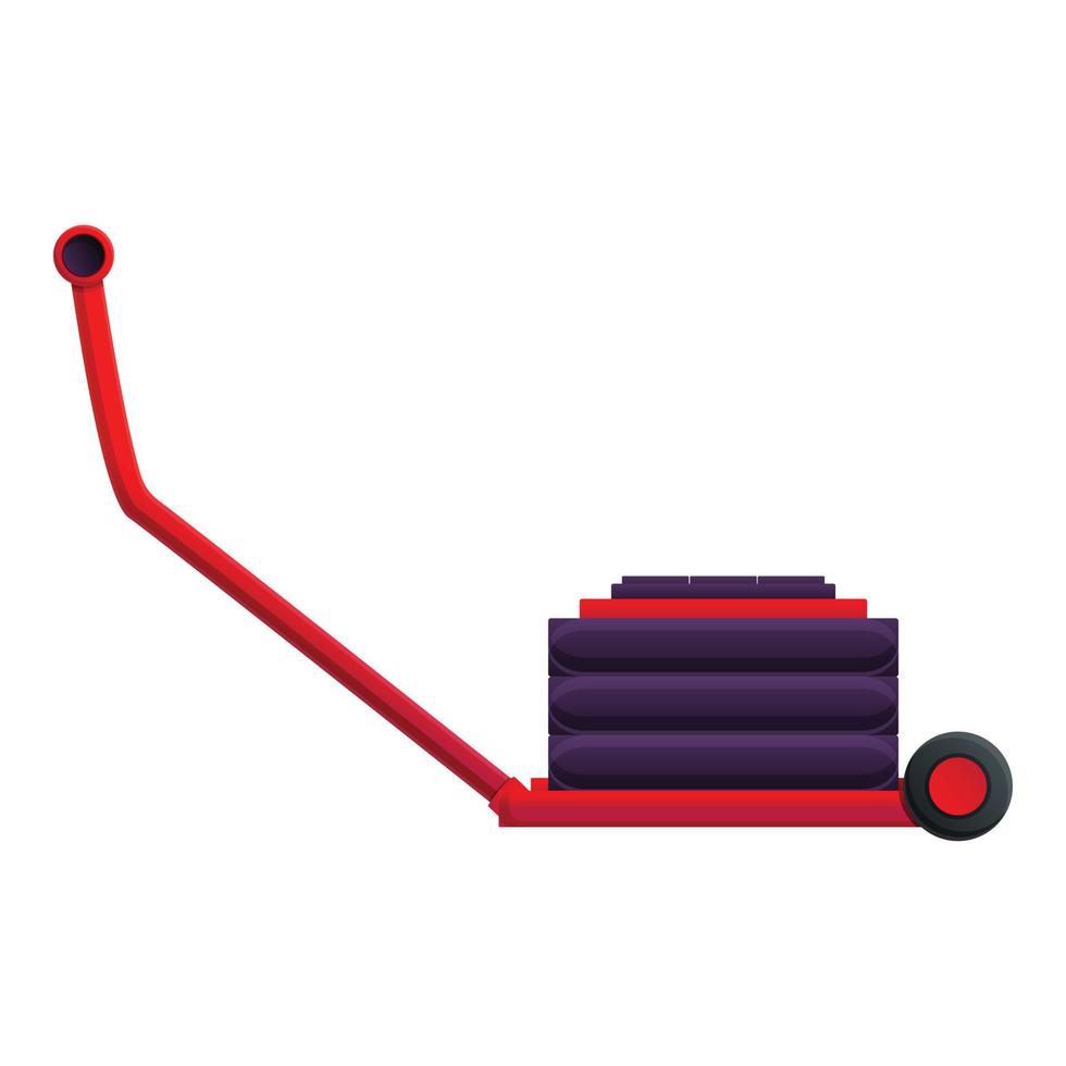 Pneumatic car jack icon, cartoon style vector