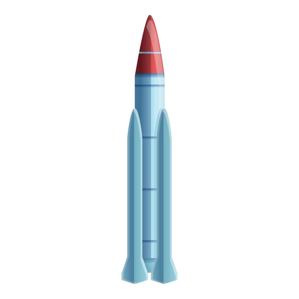 icono de misil de conflicto, estilo de dibujos animados vector