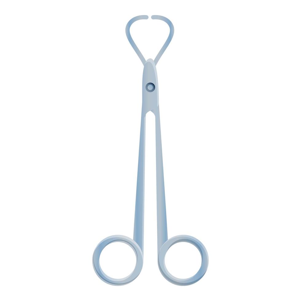 Surgical forceps icon, cartoon style vector