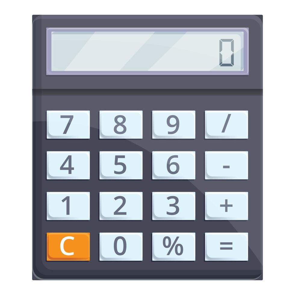 Data calculator icon, cartoon style vector