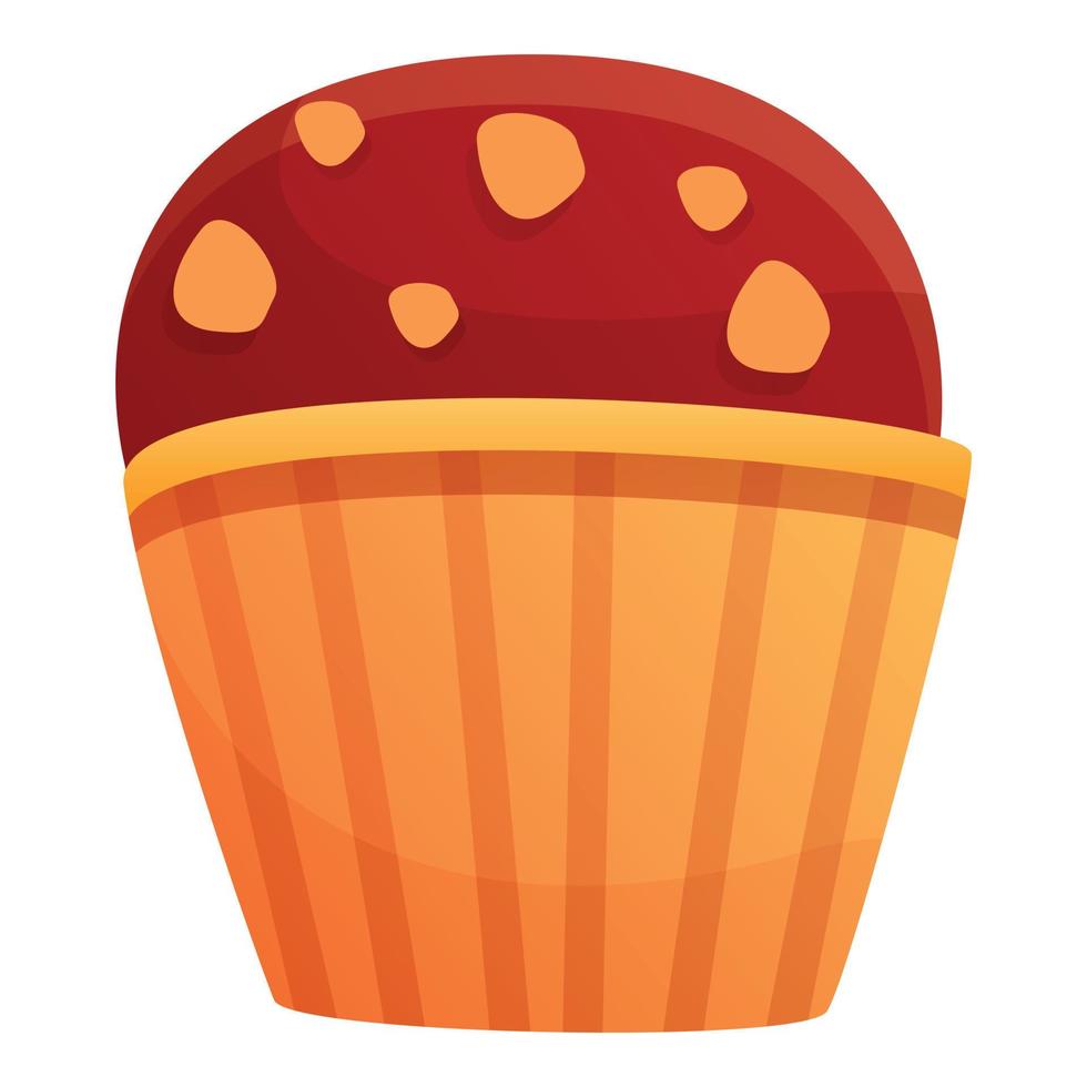 icono de cupcake, estilo de dibujos animados vector