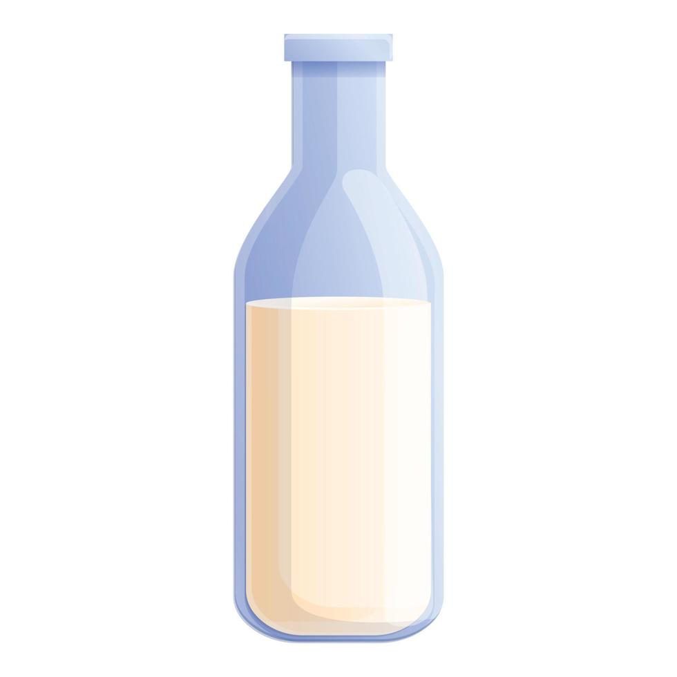 Fresh milk bottle icon, cartoon style vector