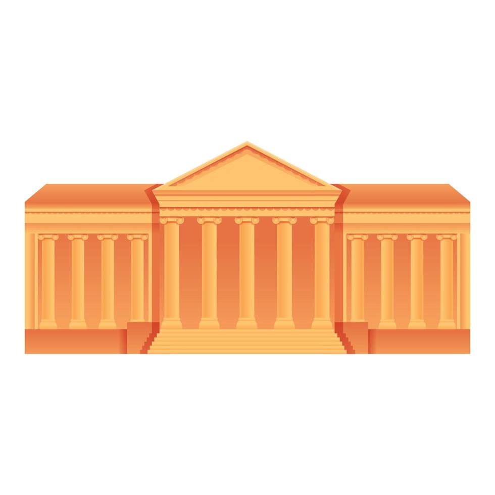 Public museum building icon, cartoon style vector