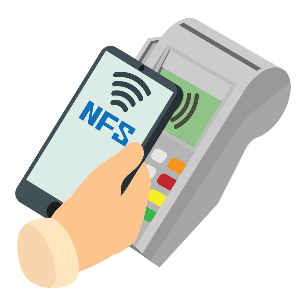 Nfc payment icon, isometric style vector