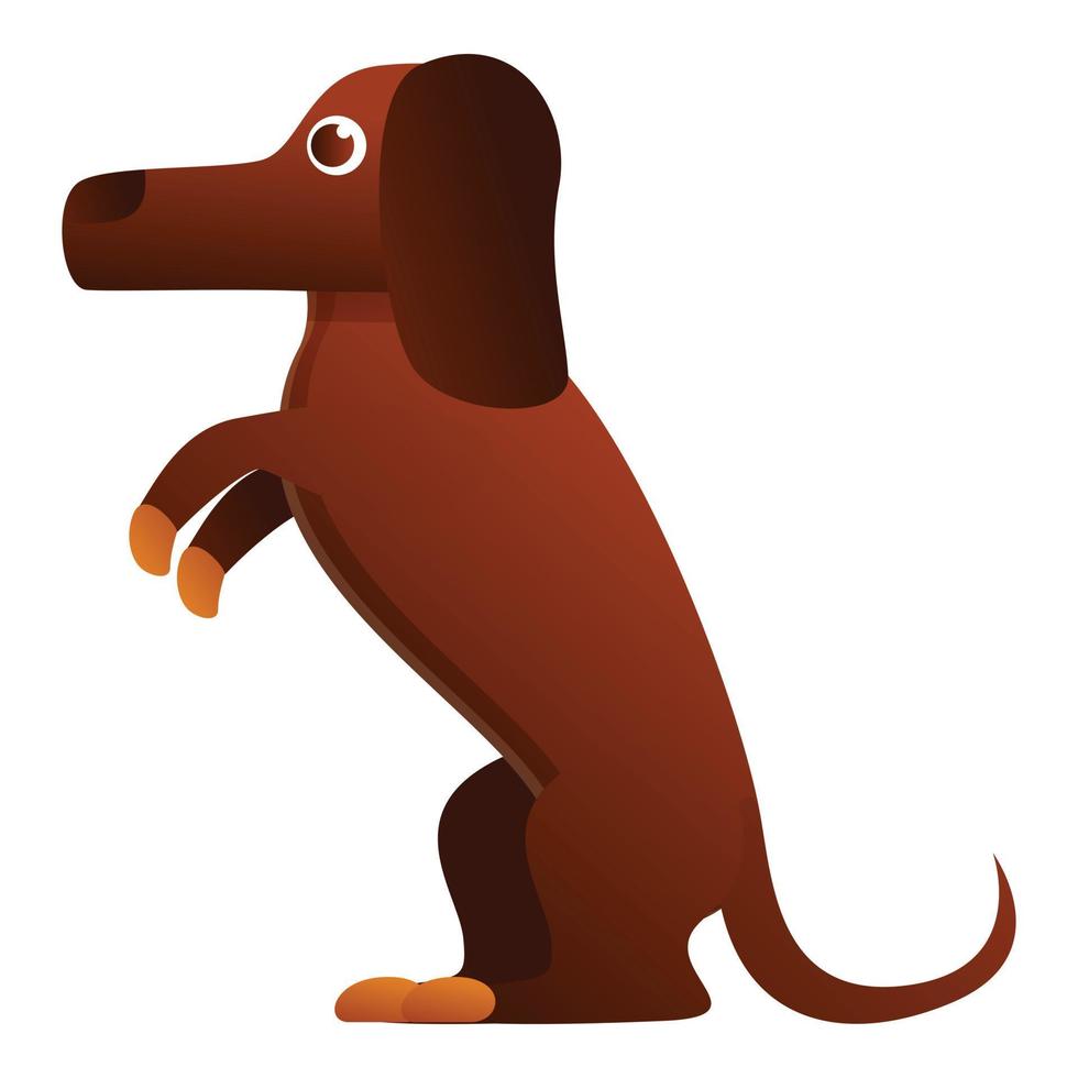 icono de raza dachshund, estilo de dibujos animados vector