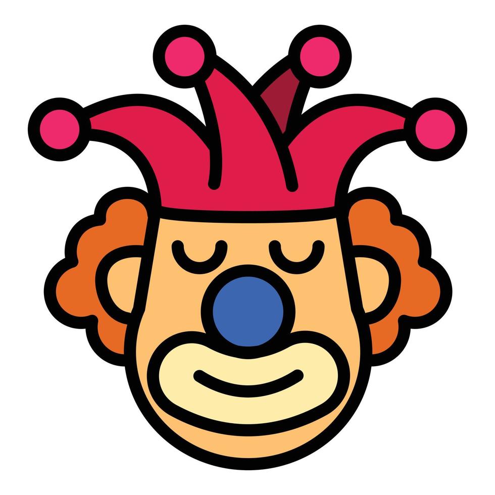 Joker clown icon, outline style vector