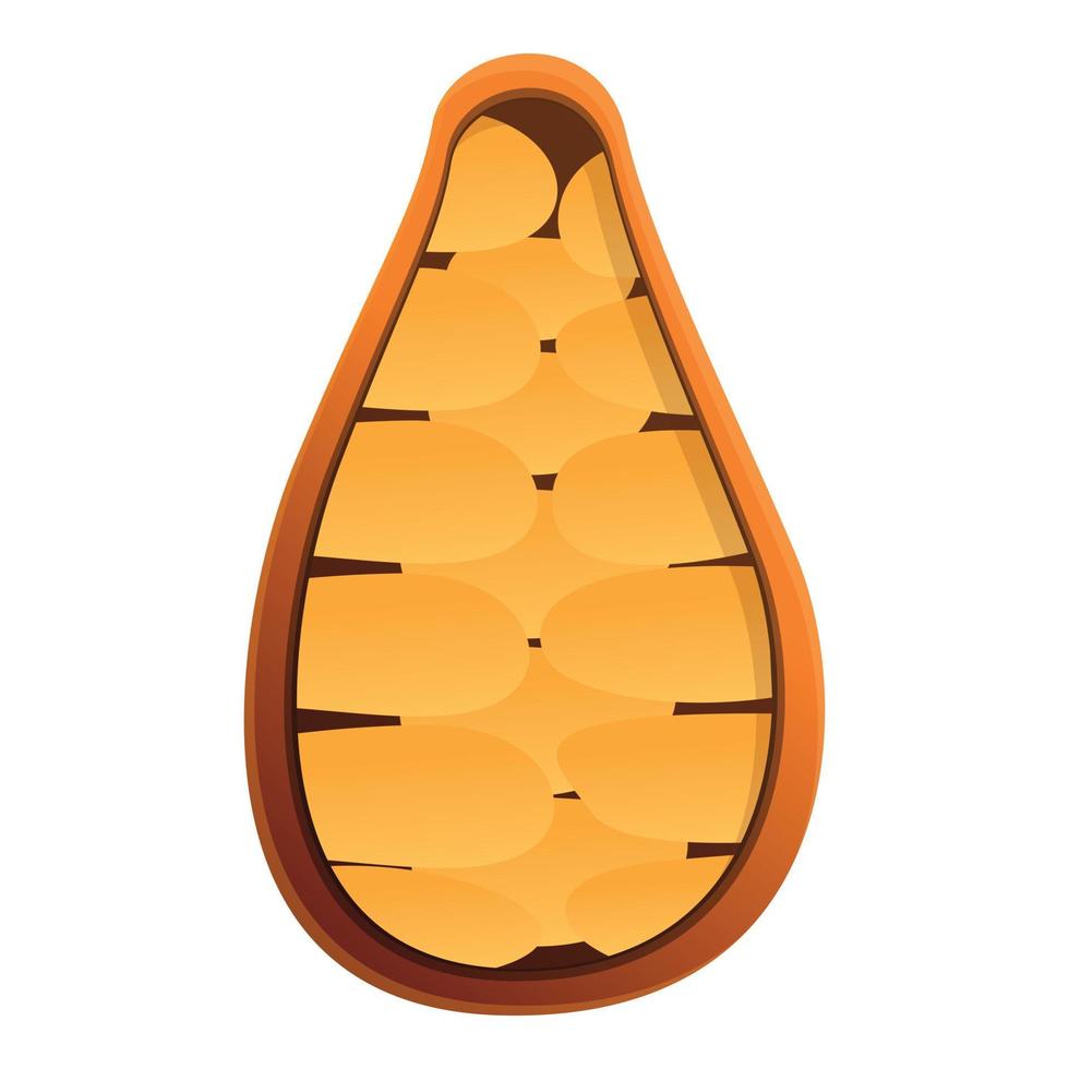 Half cocoa icon, cartoon style vector