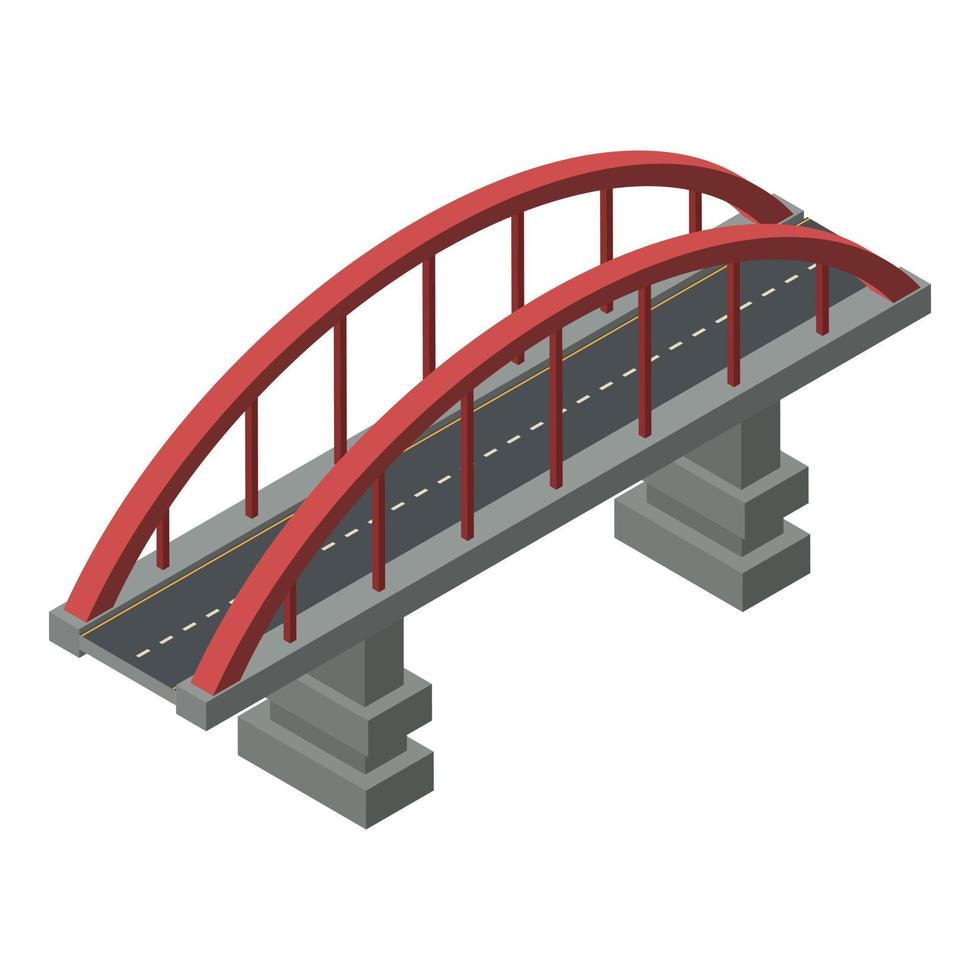 Concrete bridge icon, isometric style vector