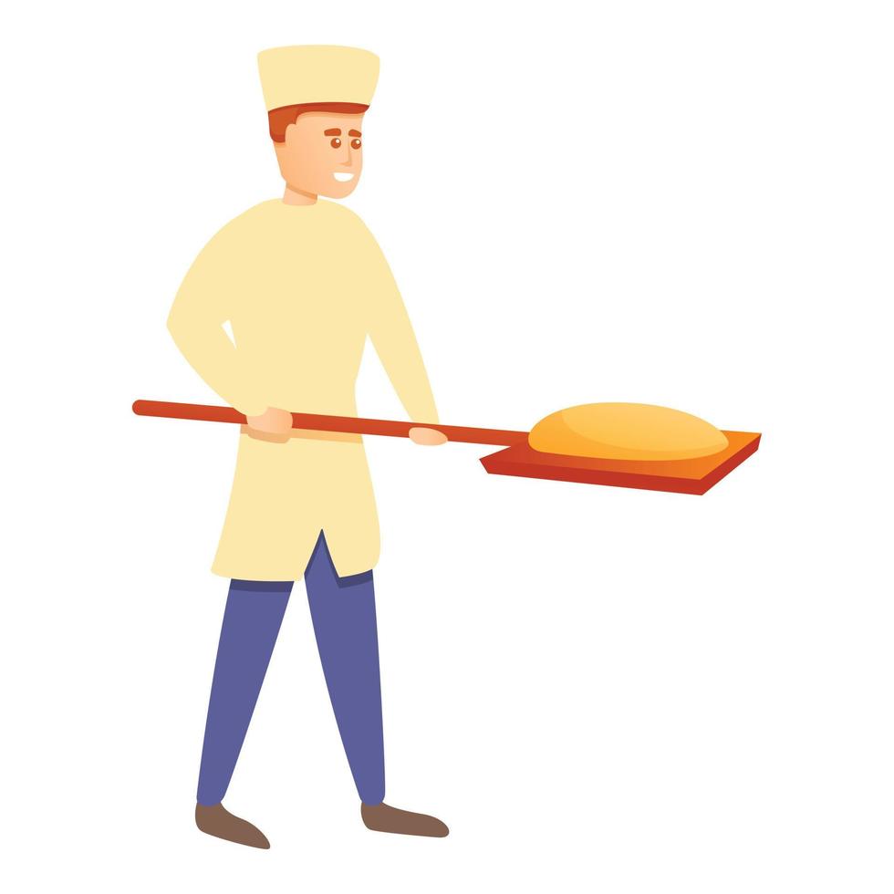 Bread baker icon, cartoon style vector