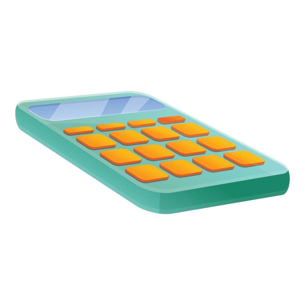 Finance calculator icon, cartoon style vector