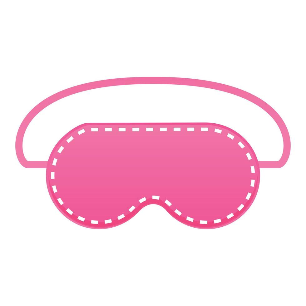 Pink textile sleeping mask icon, cartoon style vector