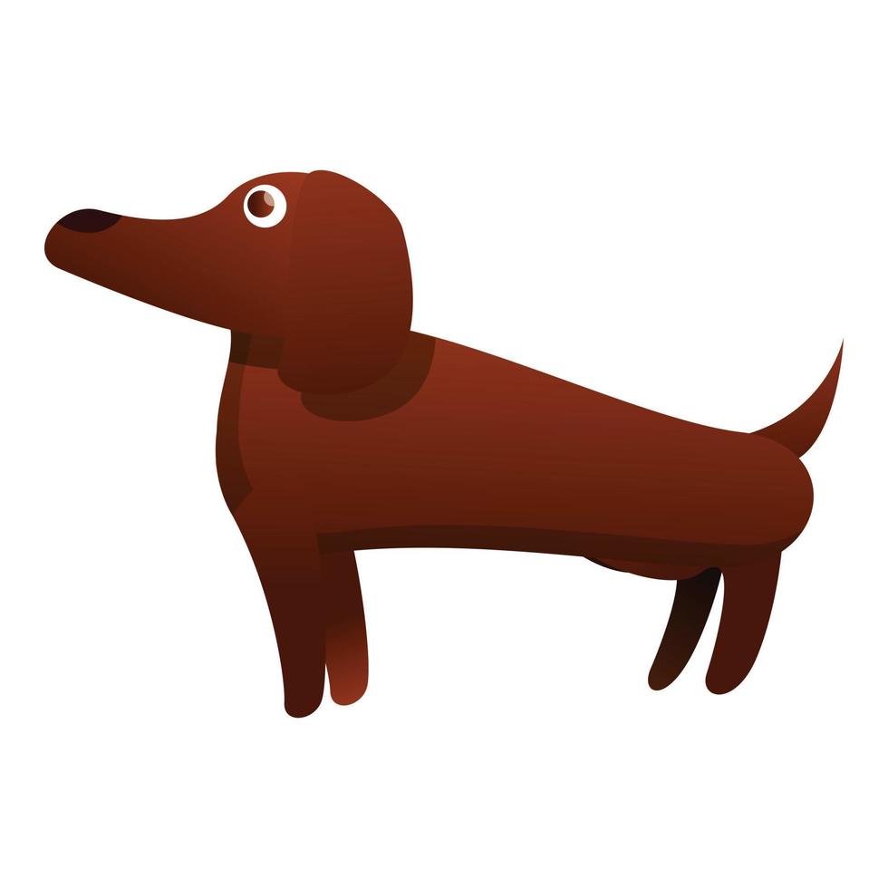 Dachshund pose icon, cartoon style vector