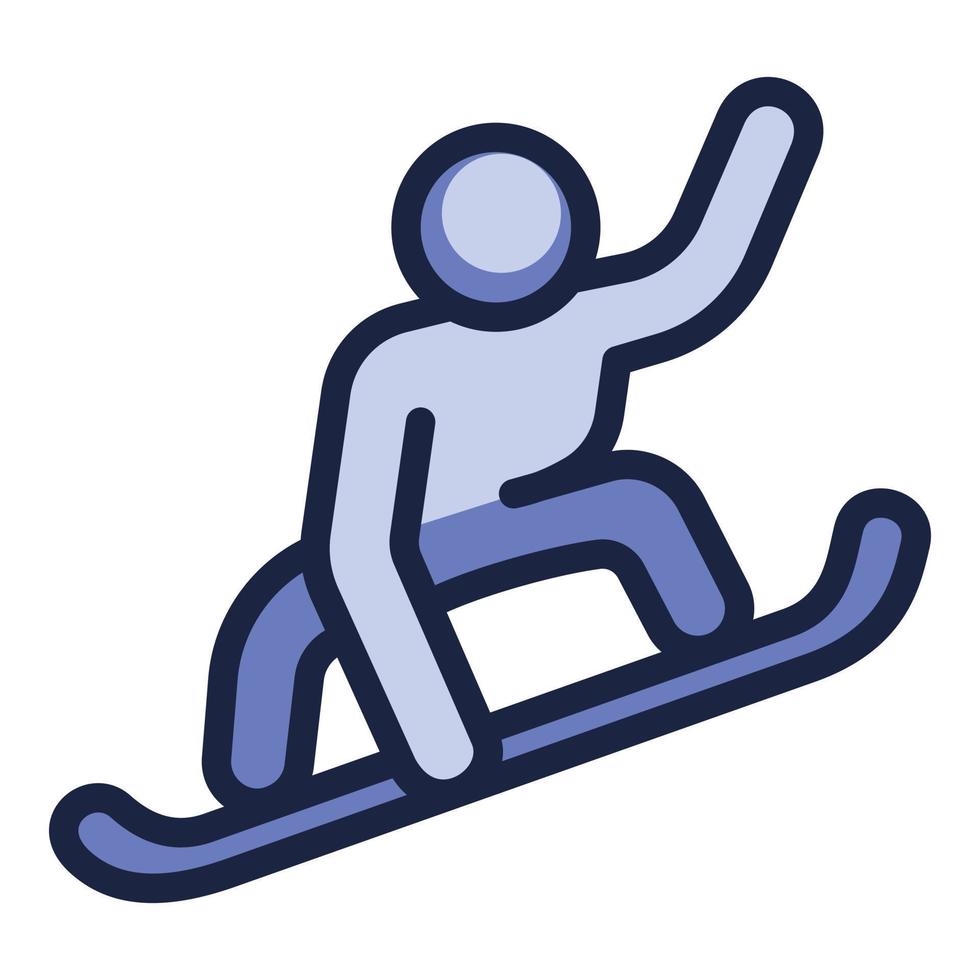 Man snowboarding icon, outline style vector