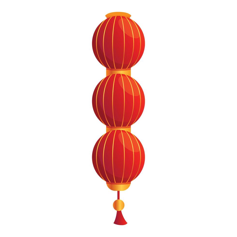 Celebration chinese lantern icon, cartoon style vector