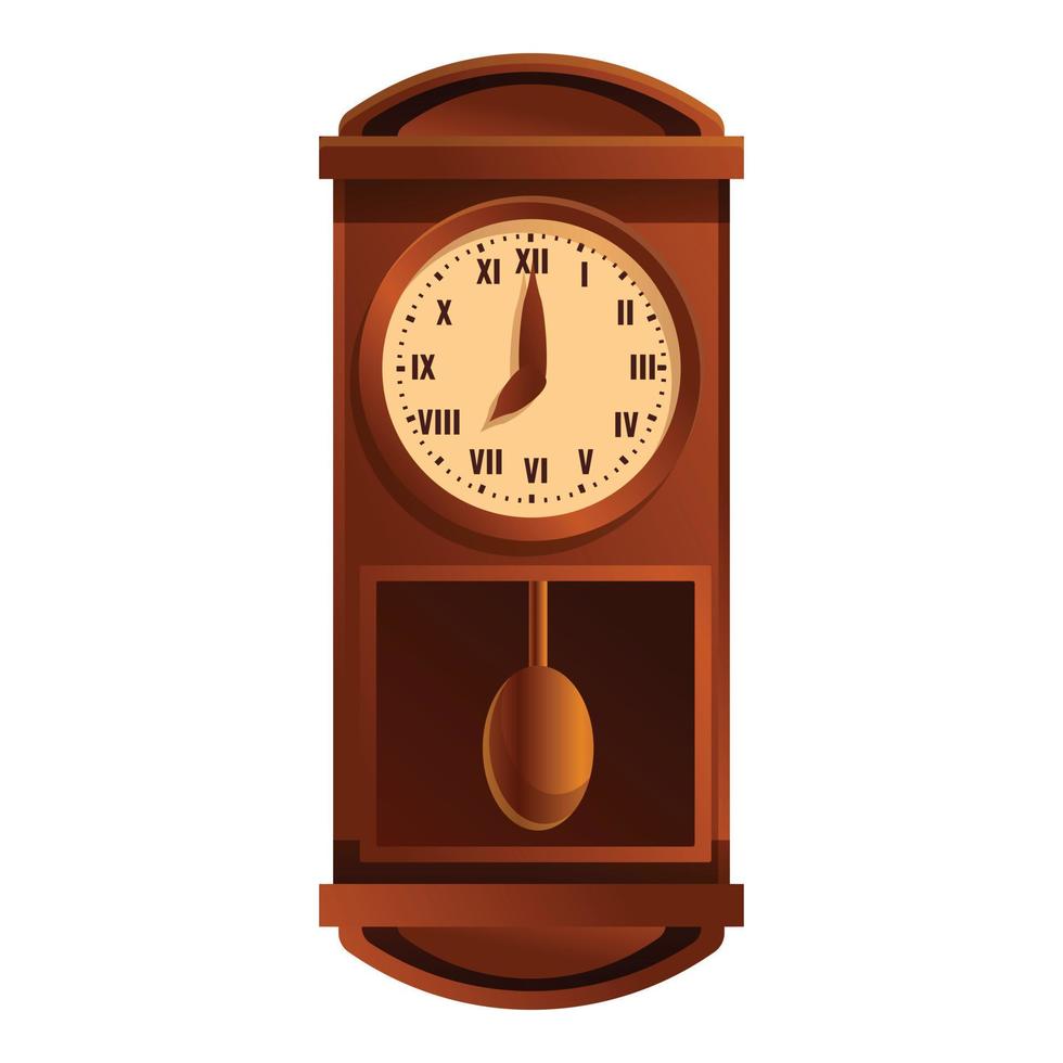 icono de reloj de péndulo en casa, estilo de dibujos animados vector