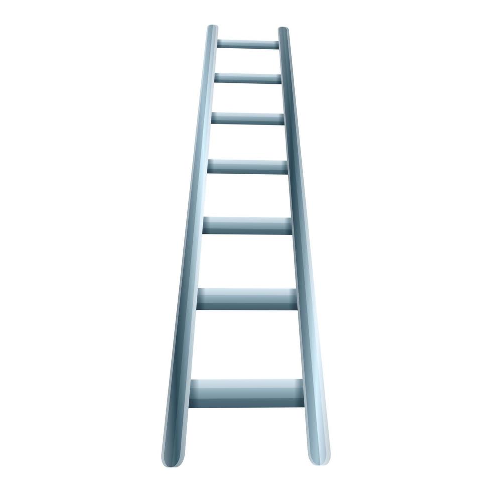 Metal ladder icon, cartoon style vector