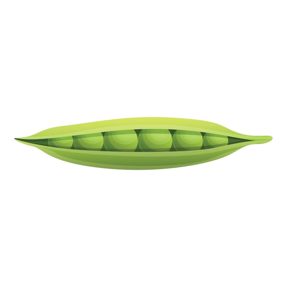 Vegetarian peas icon, cartoon style vector