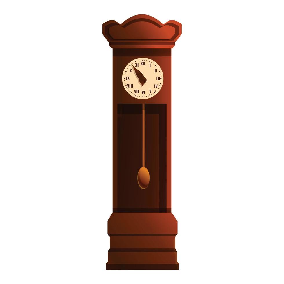 icono de reloj de péndulo, estilo de dibujos animados vector