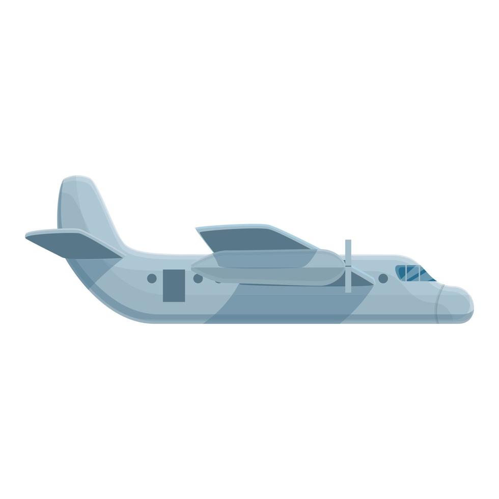 icono de avión de paracaidismo, estilo de dibujos animados vector