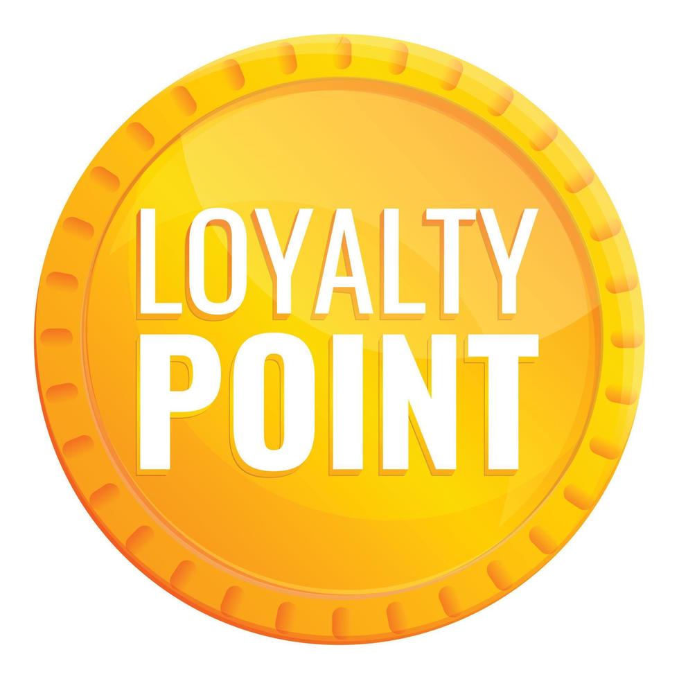 Loyalty gold point icon, cartoon style vector