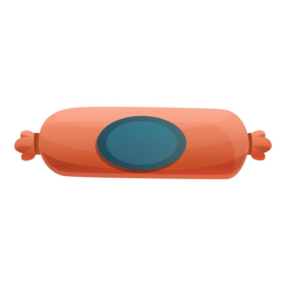 Dinner sausage icon, cartoon style vector