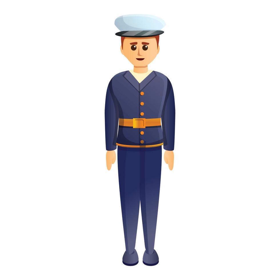 Marine soldier icon, cartoon style vector
