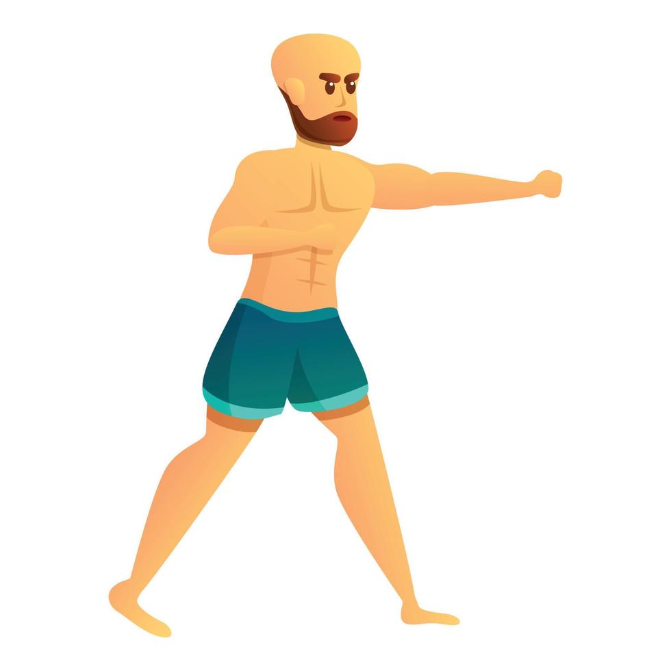 hombre icono de artes marciales mixtas, estilo de dibujos animados vector