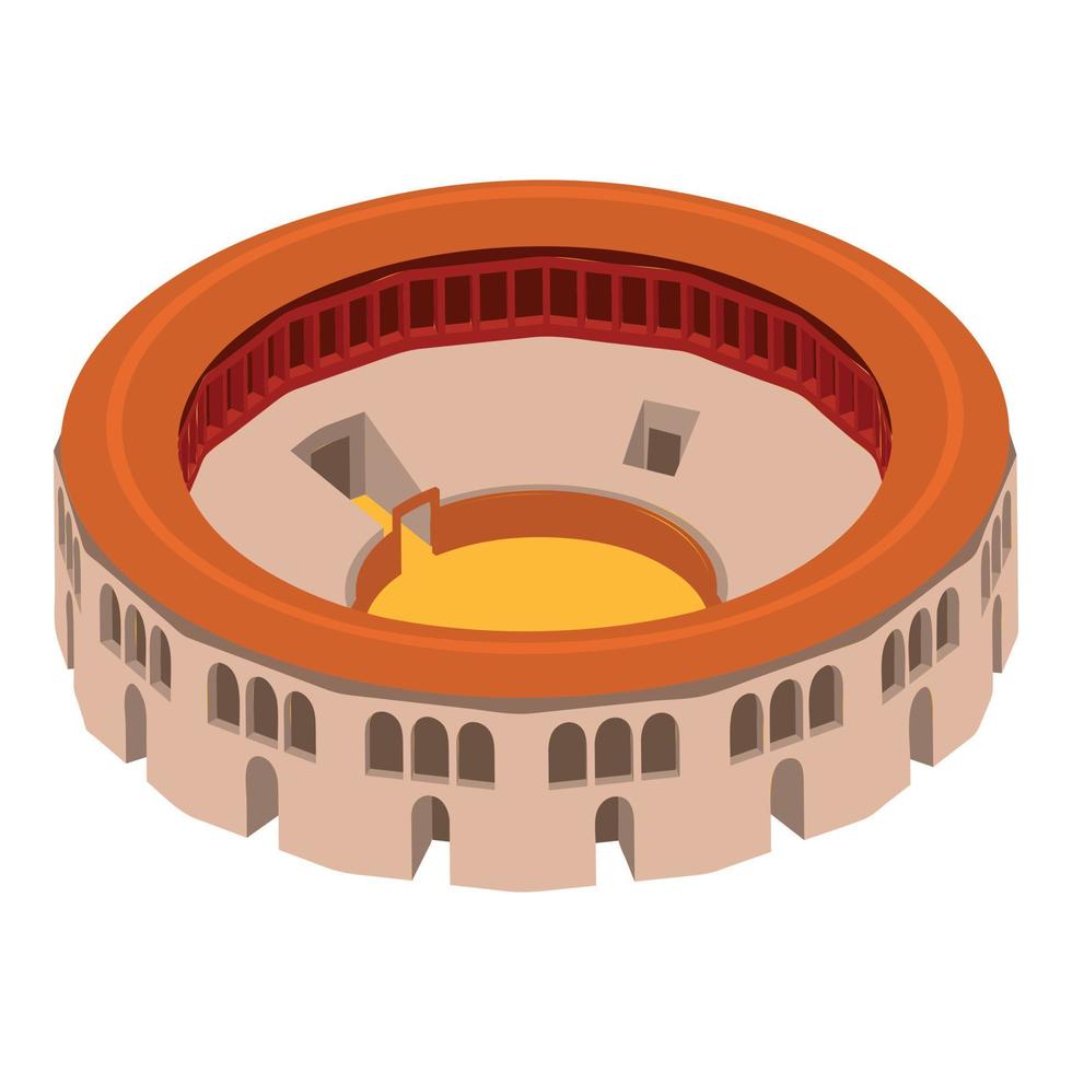 Gladiator arena icon, isometric style vector