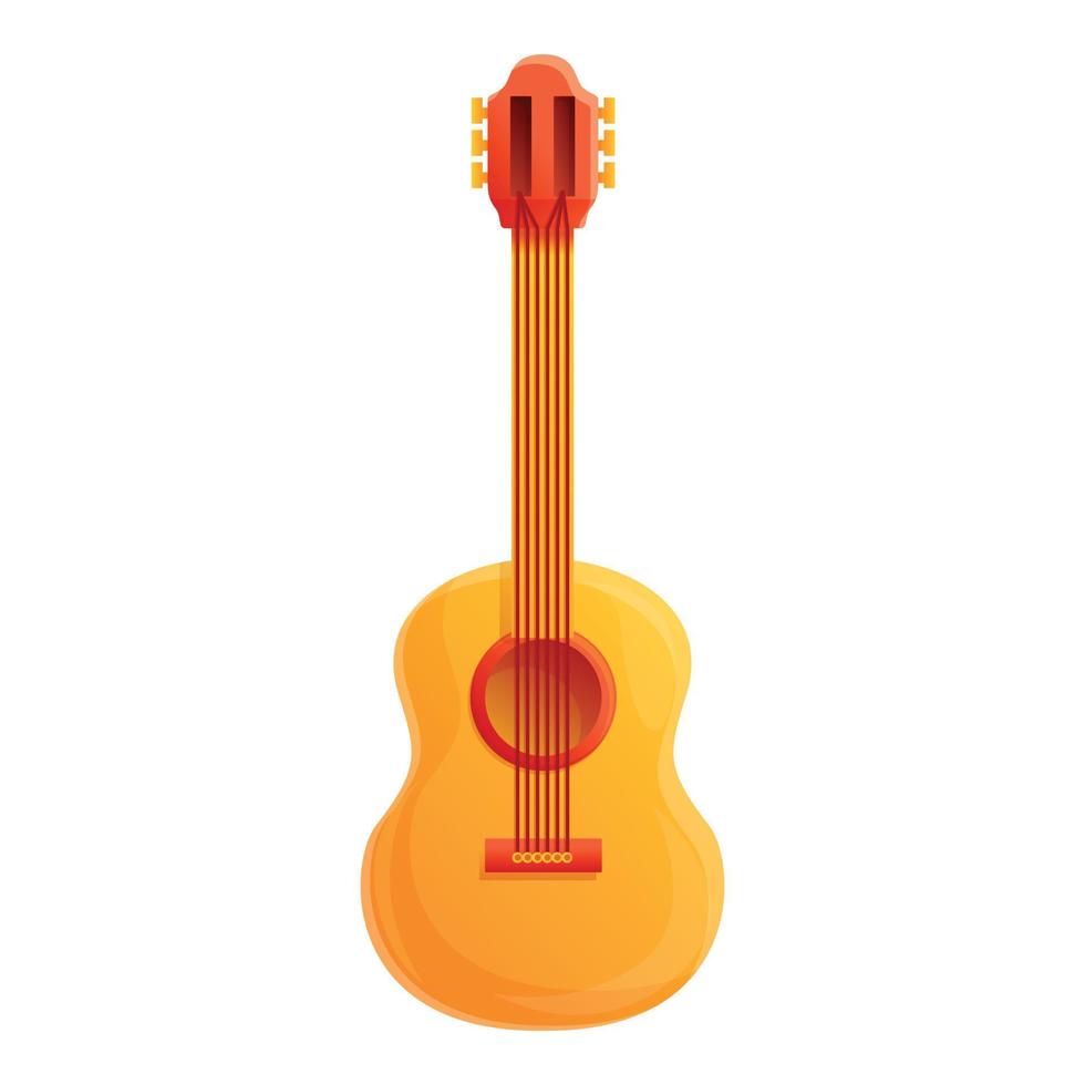 Mexican guitar icon, cartoon style vector