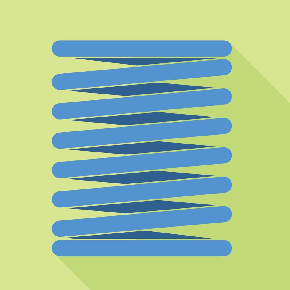 Metal spring icon, flat style vector