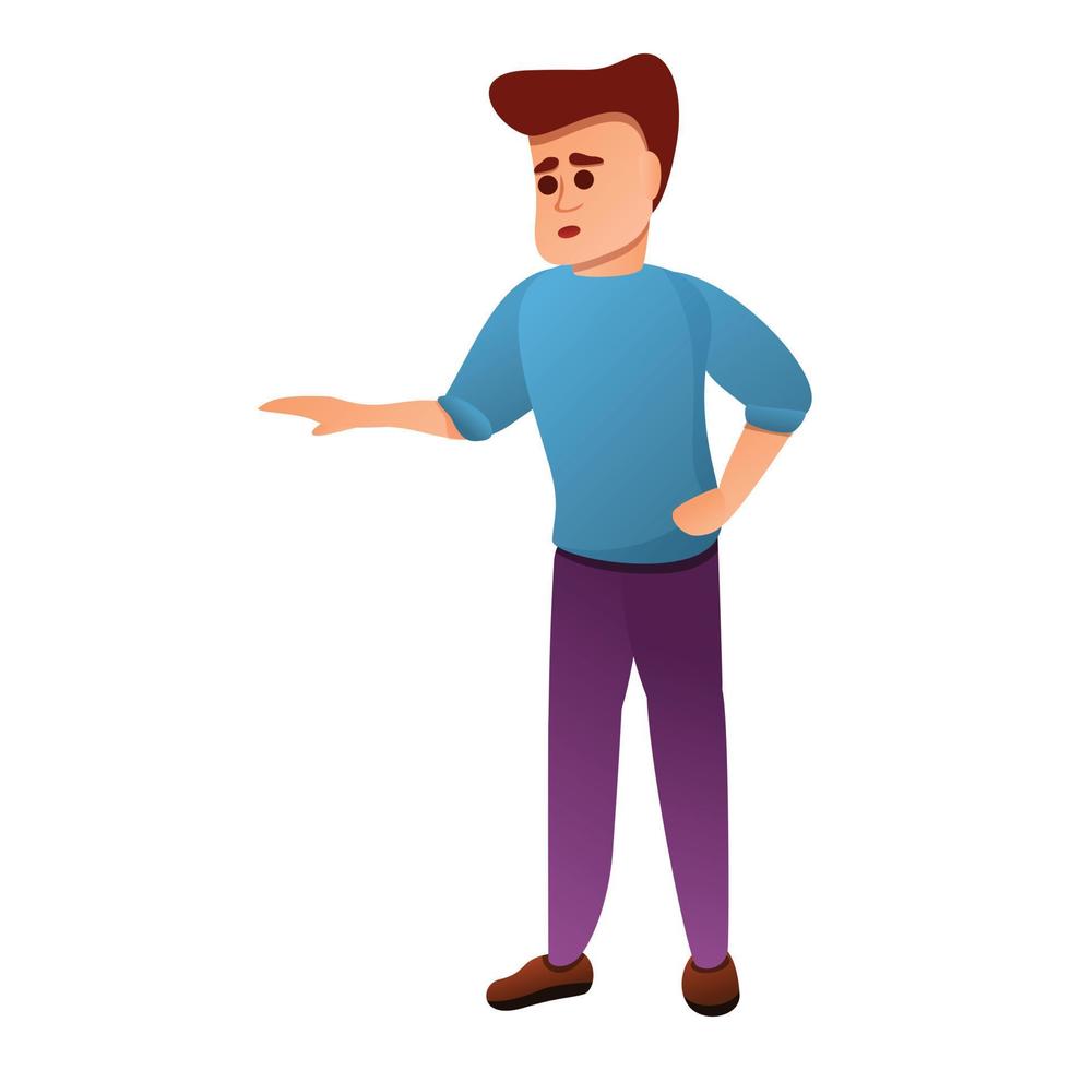 Man excursion icon, cartoon style vector