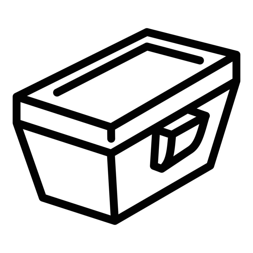 Square lunch box icon, outline style vector