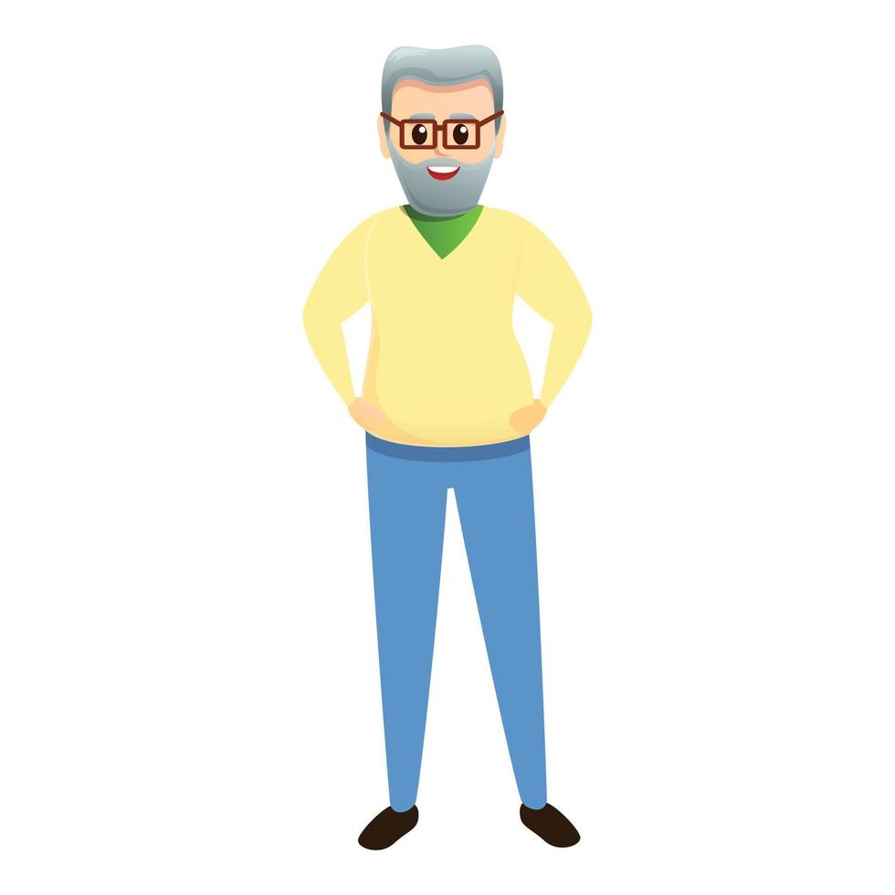 Grandpa smile icon, cartoon style vector