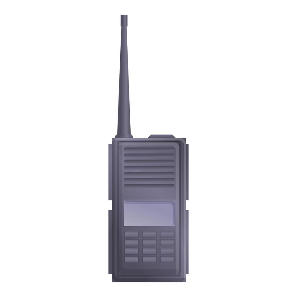 icono de walkie talkie de la policía, estilo de dibujos animados vector