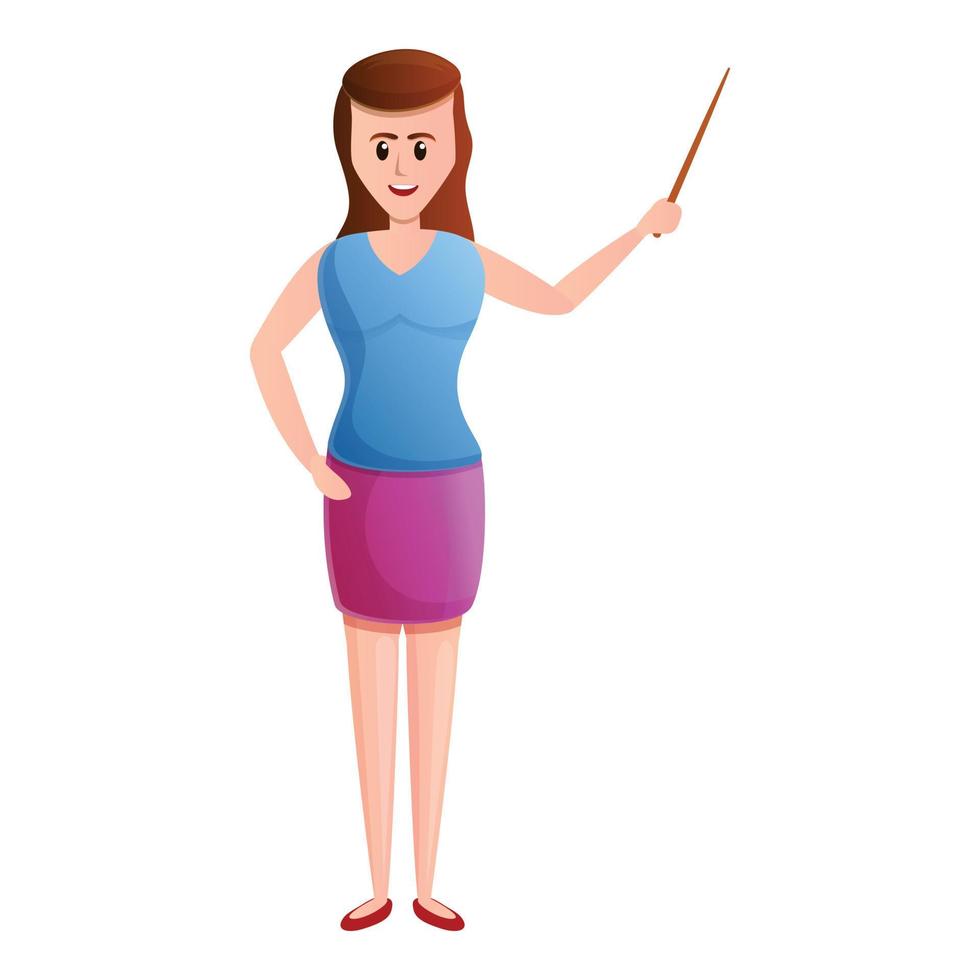 Woman teacher icon, cartoon style vector