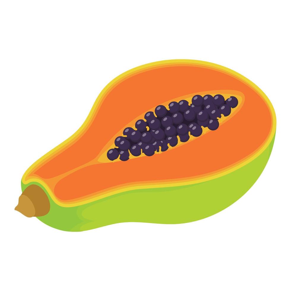 icono de fruta de papaya, estilo isométrico vector