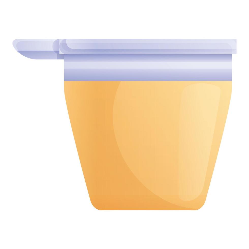 icono de vaso de plástico de jugo, estilo de dibujos animados vector