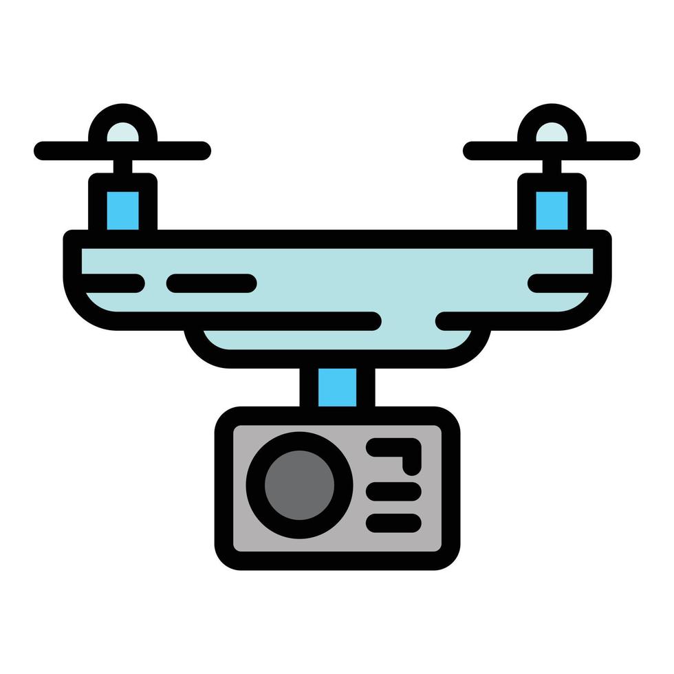 Professional drone camera icon, outline style vector