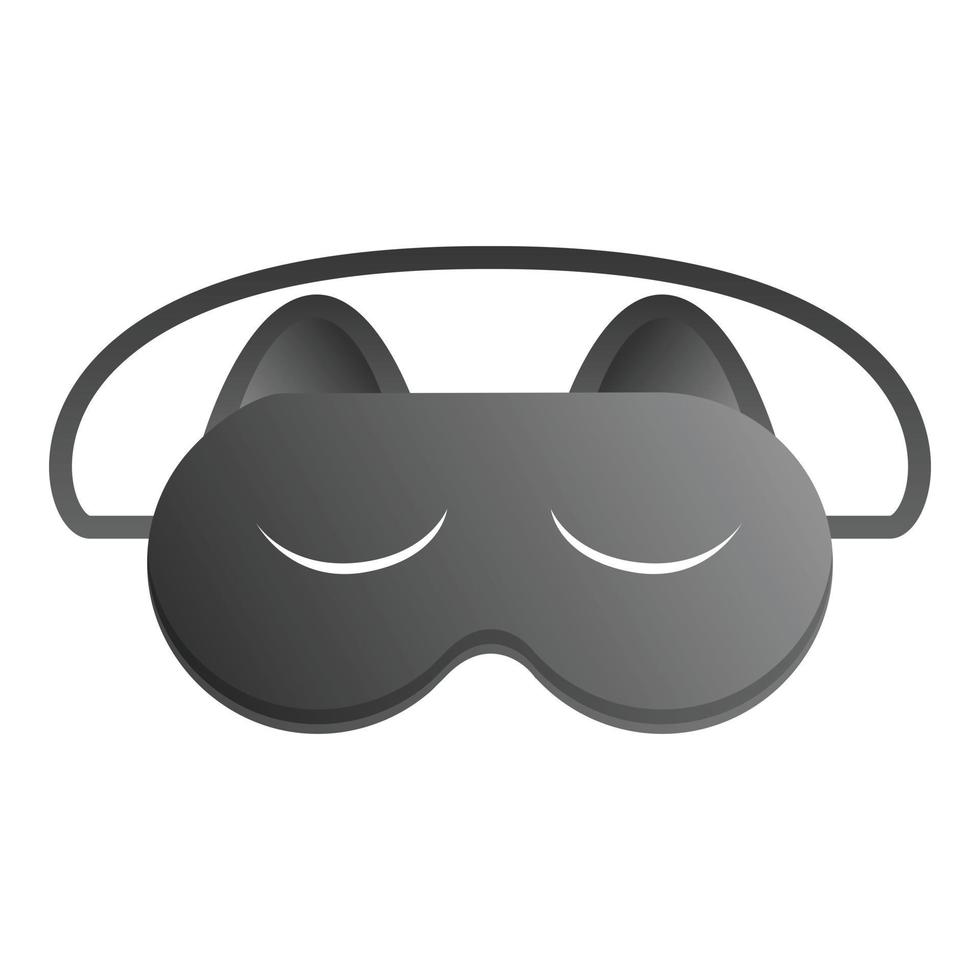 Cat print sleeping mask icon, cartoon style vector