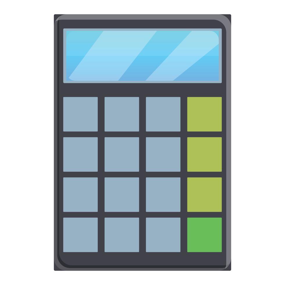 Lesson calculator icon, cartoon style vector