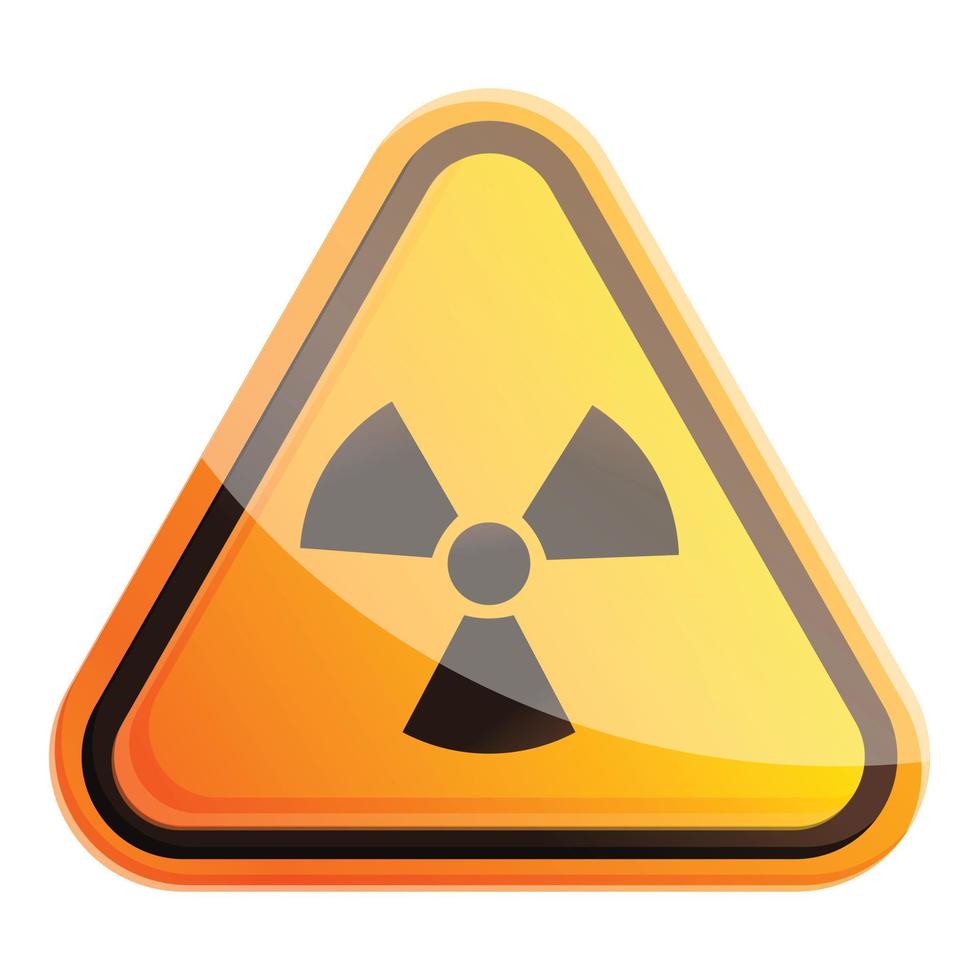 Radiation sign icon, cartoon style vector