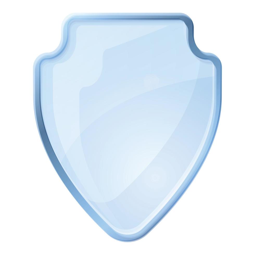 Protective glass shield icon, cartoon style vector