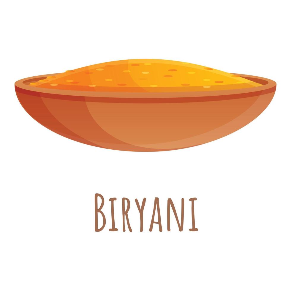 icono de comida biryani, estilo de dibujos animados vector