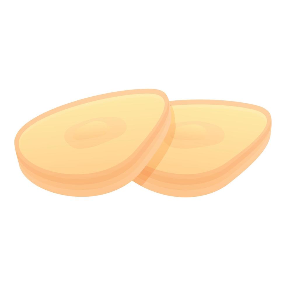 Cutted garlic icon, cartoon style vector